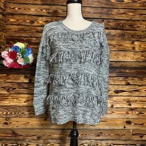 Express Wool Blend Oversize Fringe Sweater
